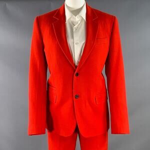 GIVENCHY FW12 Size S Red Twill Wool Cotton Notch Lapel Suit
